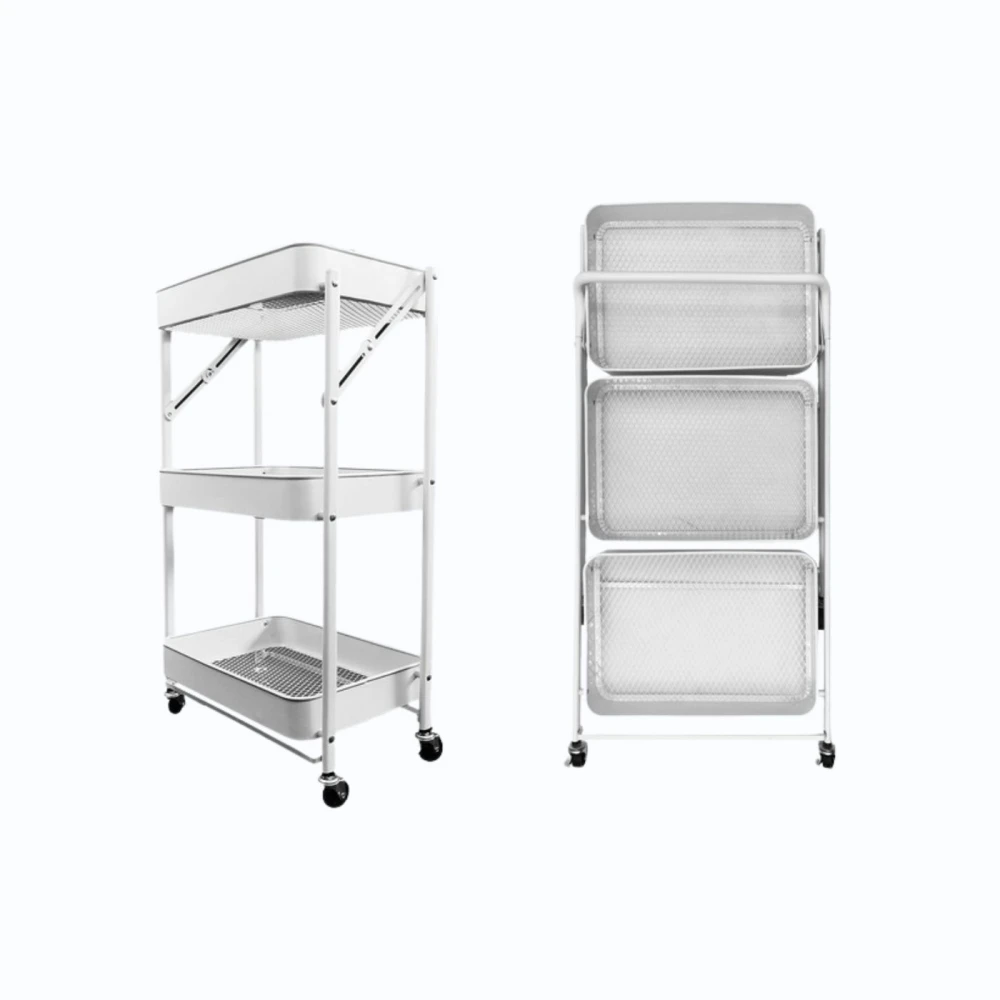 Wózek mobilny na kółkach regał składany 3 półki