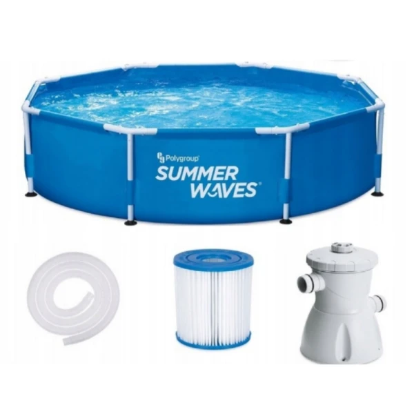 Basen Stelażowy Ogrodowy Okrągły Limited 244 x 76 cm z Po